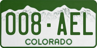 CO license plate 008AEL