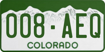 CO license plate 008AEQ