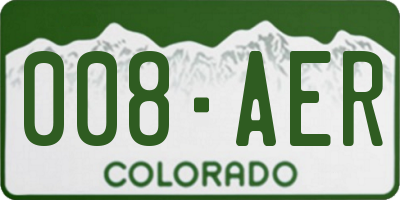 CO license plate 008AER