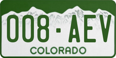 CO license plate 008AEV