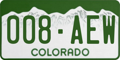 CO license plate 008AEW