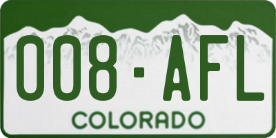 CO license plate 008AFL