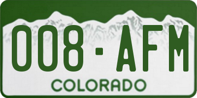 CO license plate 008AFM