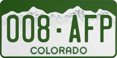 CO license plate 008AFP