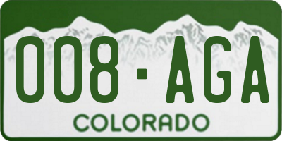 CO license plate 008AGA