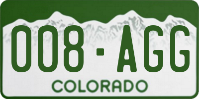CO license plate 008AGG