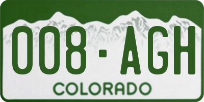 CO license plate 008AGH