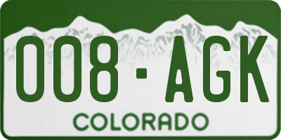 CO license plate 008AGK