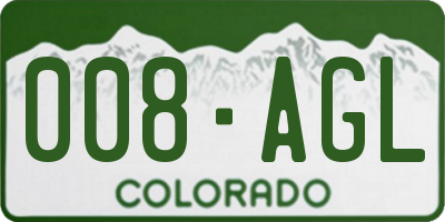 CO license plate 008AGL