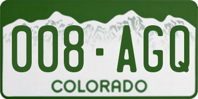 CO license plate 008AGQ