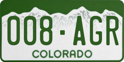 CO license plate 008AGR