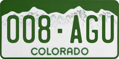 CO license plate 008AGU