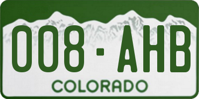 CO license plate 008AHB