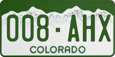 CO license plate 008AHX
