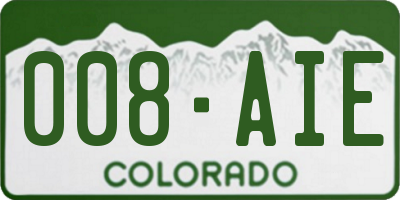 CO license plate 008AIE