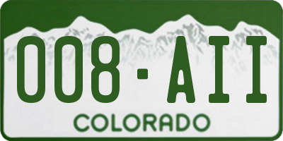 CO license plate 008AII