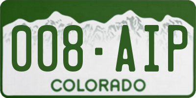 CO license plate 008AIP