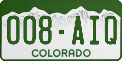 CO license plate 008AIQ