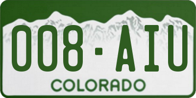 CO license plate 008AIU