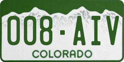 CO license plate 008AIV