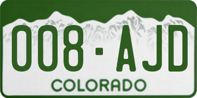 CO license plate 008AJD