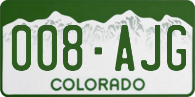 CO license plate 008AJG