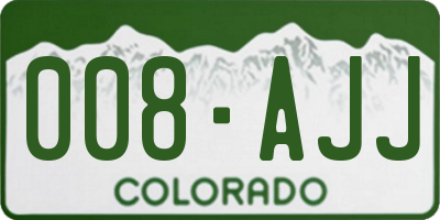 CO license plate 008AJJ