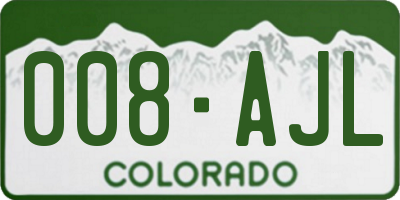 CO license plate 008AJL
