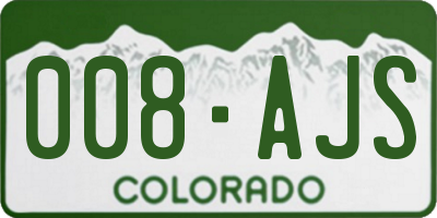 CO license plate 008AJS