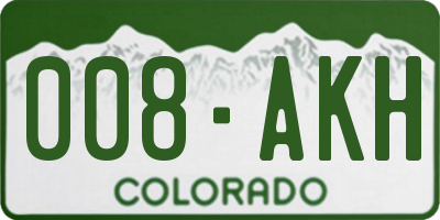 CO license plate 008AKH