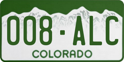 CO license plate 008ALC