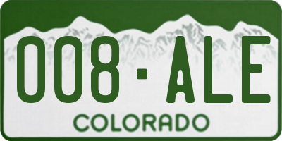CO license plate 008ALE