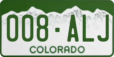 CO license plate 008ALJ