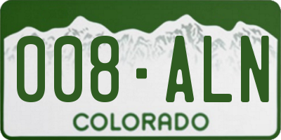 CO license plate 008ALN