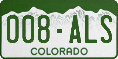 CO license plate 008ALS