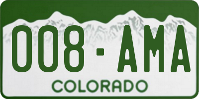CO license plate 008AMA