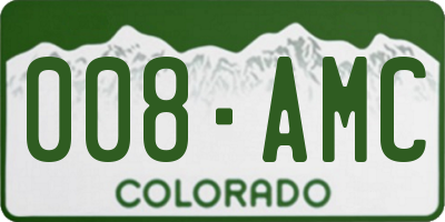 CO license plate 008AMC