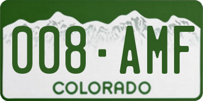 CO license plate 008AMF