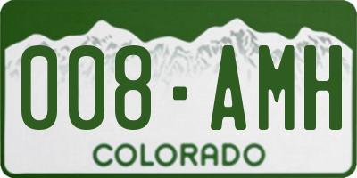 CO license plate 008AMH