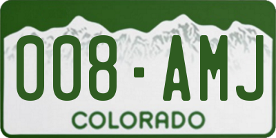 CO license plate 008AMJ