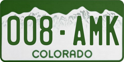 CO license plate 008AMK