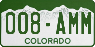 CO license plate 008AMM