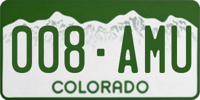CO license plate 008AMU
