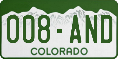 CO license plate 008AND