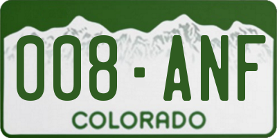 CO license plate 008ANF