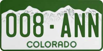 CO license plate 008ANN
