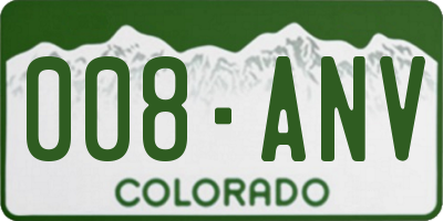 CO license plate 008ANV