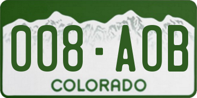 CO license plate 008AOB