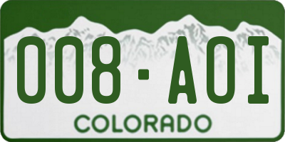 CO license plate 008AOI