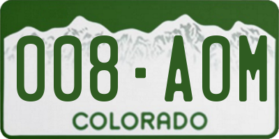 CO license plate 008AOM